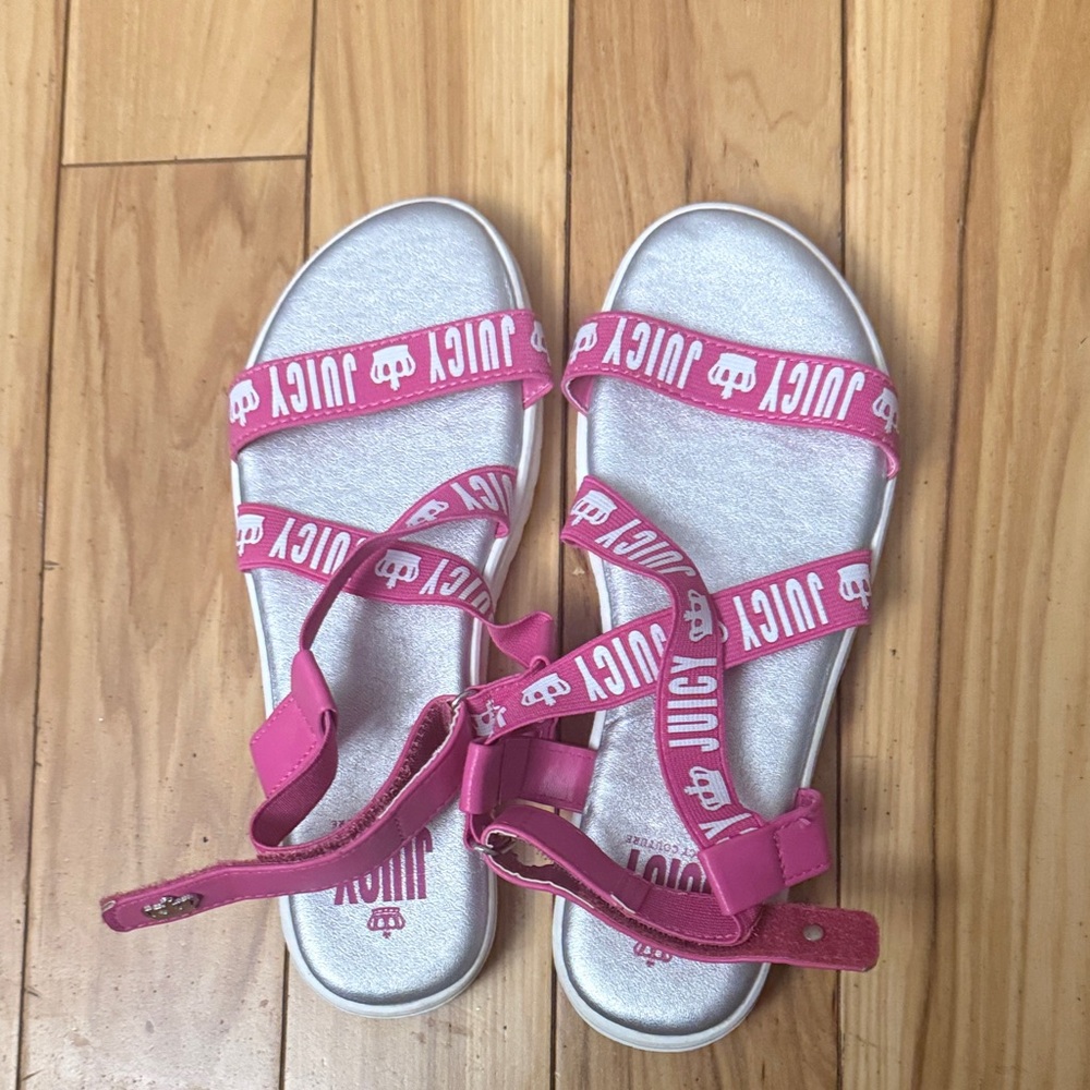 Juicy Couture Pink and Silver Kids Sandals